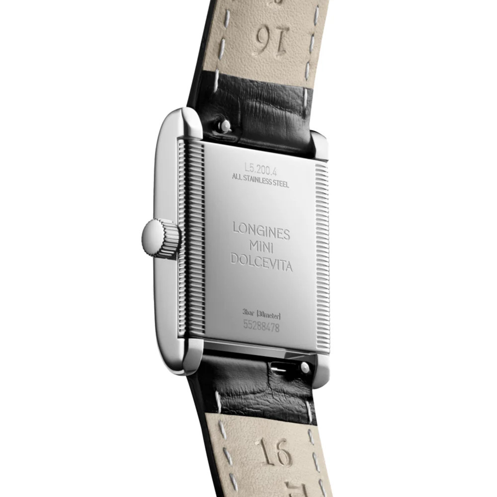 Mini Dolcevita 29mm - Silver "Fliniqué" on Leather Strap - Image 4