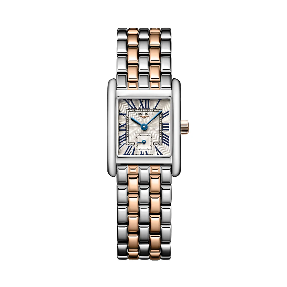 Mini Dolcevita Steel and Pink Gold 29mm - Silver on Bracelet