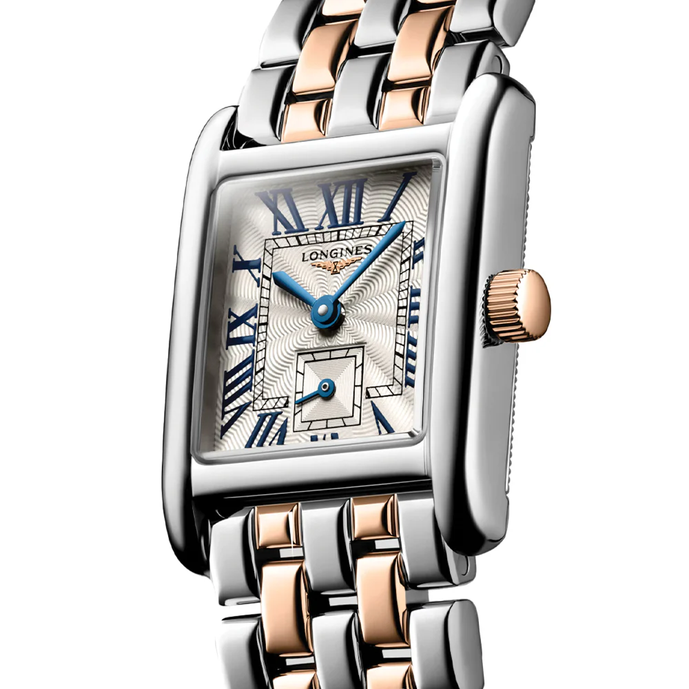 Mini Dolcevita Steel and Pink Gold 29mm - Silver on Bracelet - Image 2