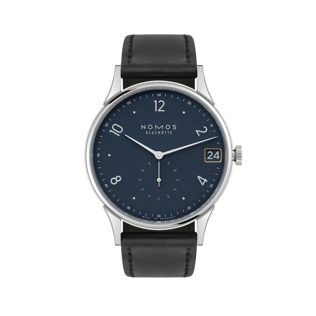 Minimatik Date 39mm - Blue on Leather Strap