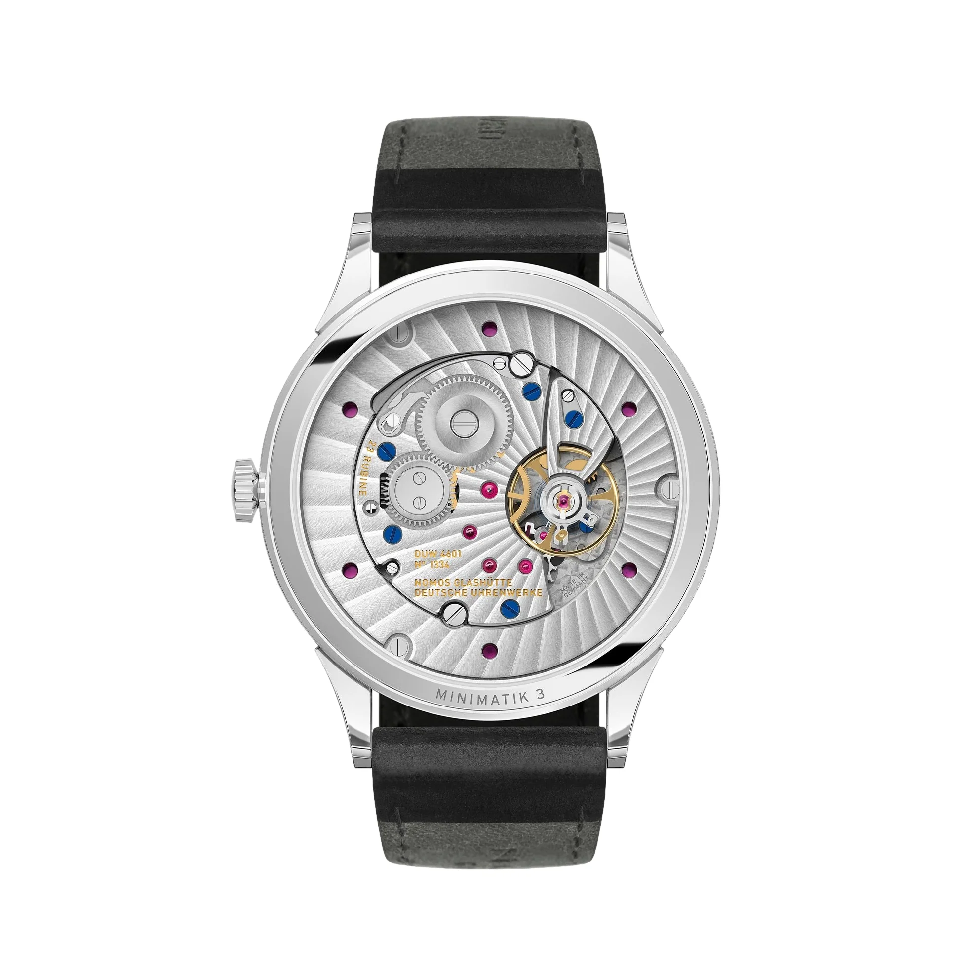 Minimatik Date 39mm - Blue on Leather Strap - Image 5