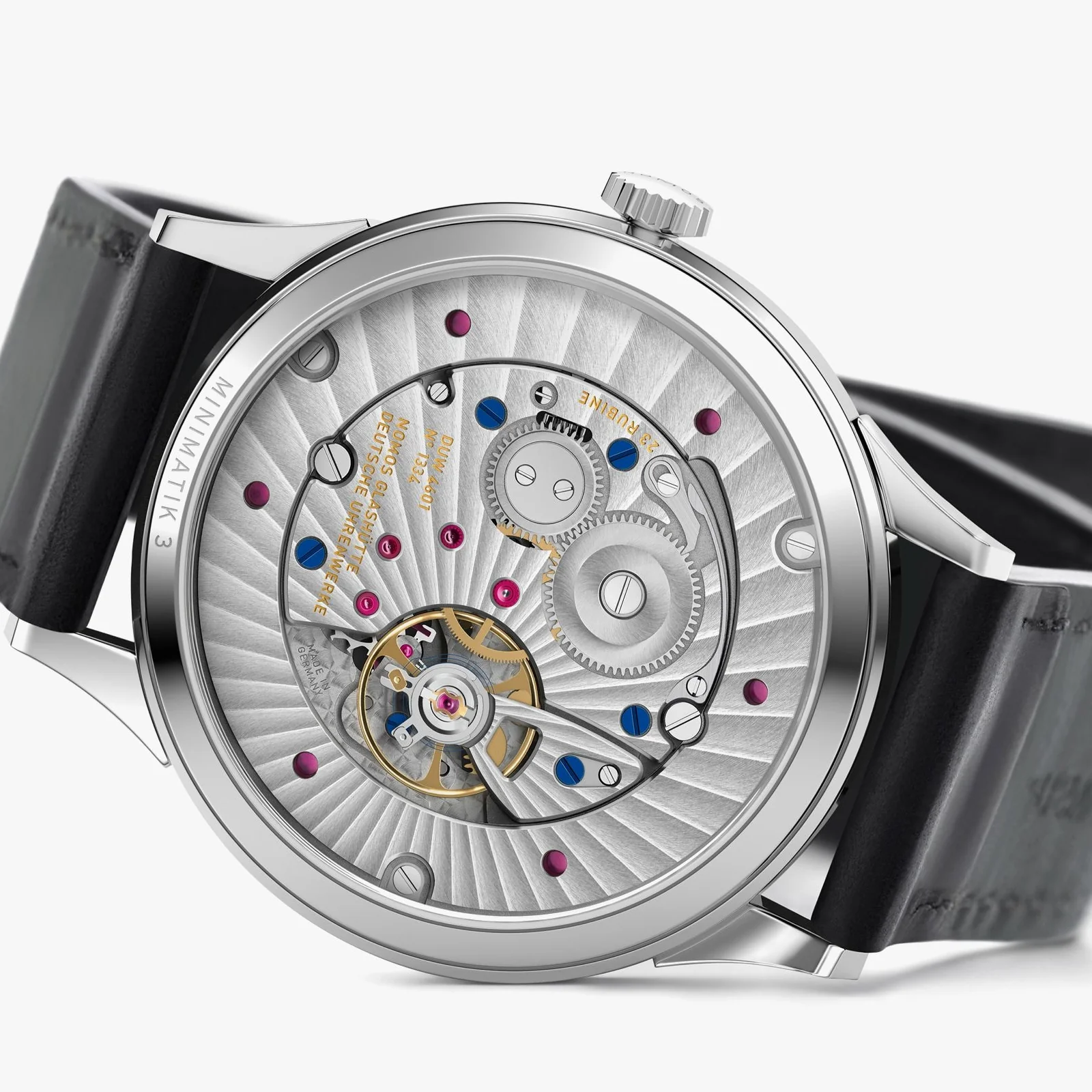 Minimatik Date 39mm - Blue on Leather Strap - Image 6