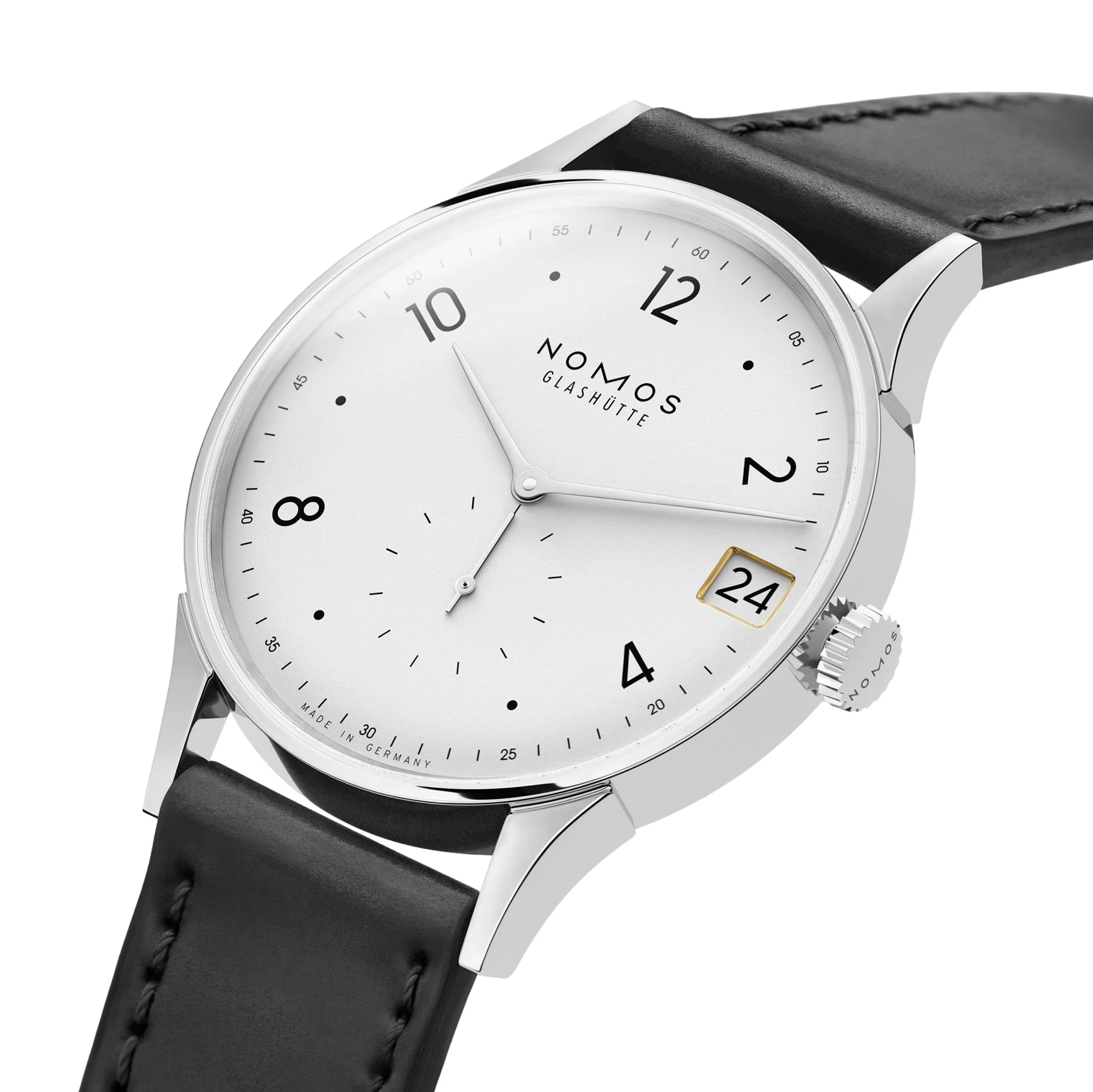 Minimatik Date 39mm - White Silver-Plated on Leather Strap - Image 2