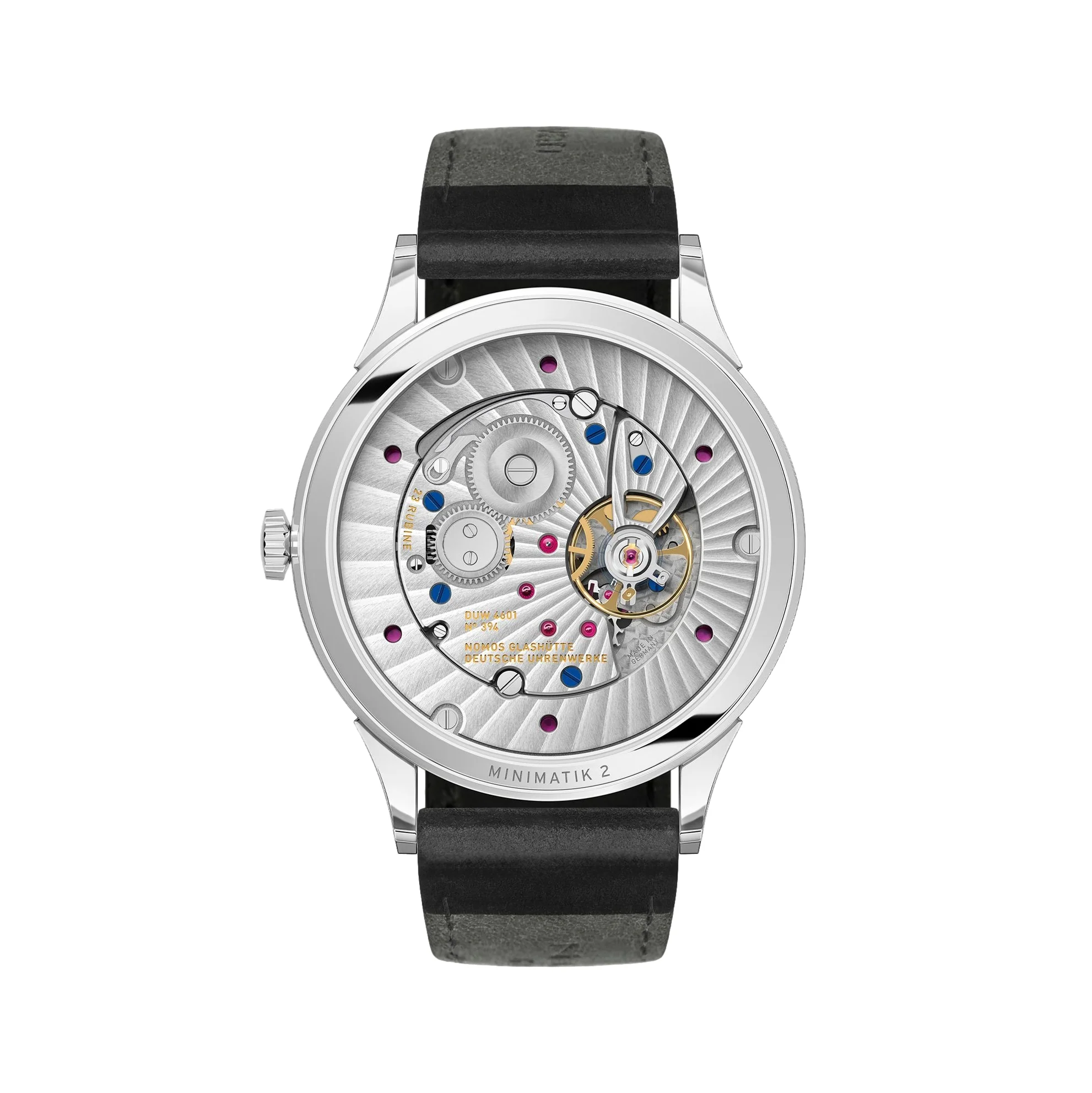 Minimatik Date 39mm - White Silver-Plated on Leather Strap - Image 5