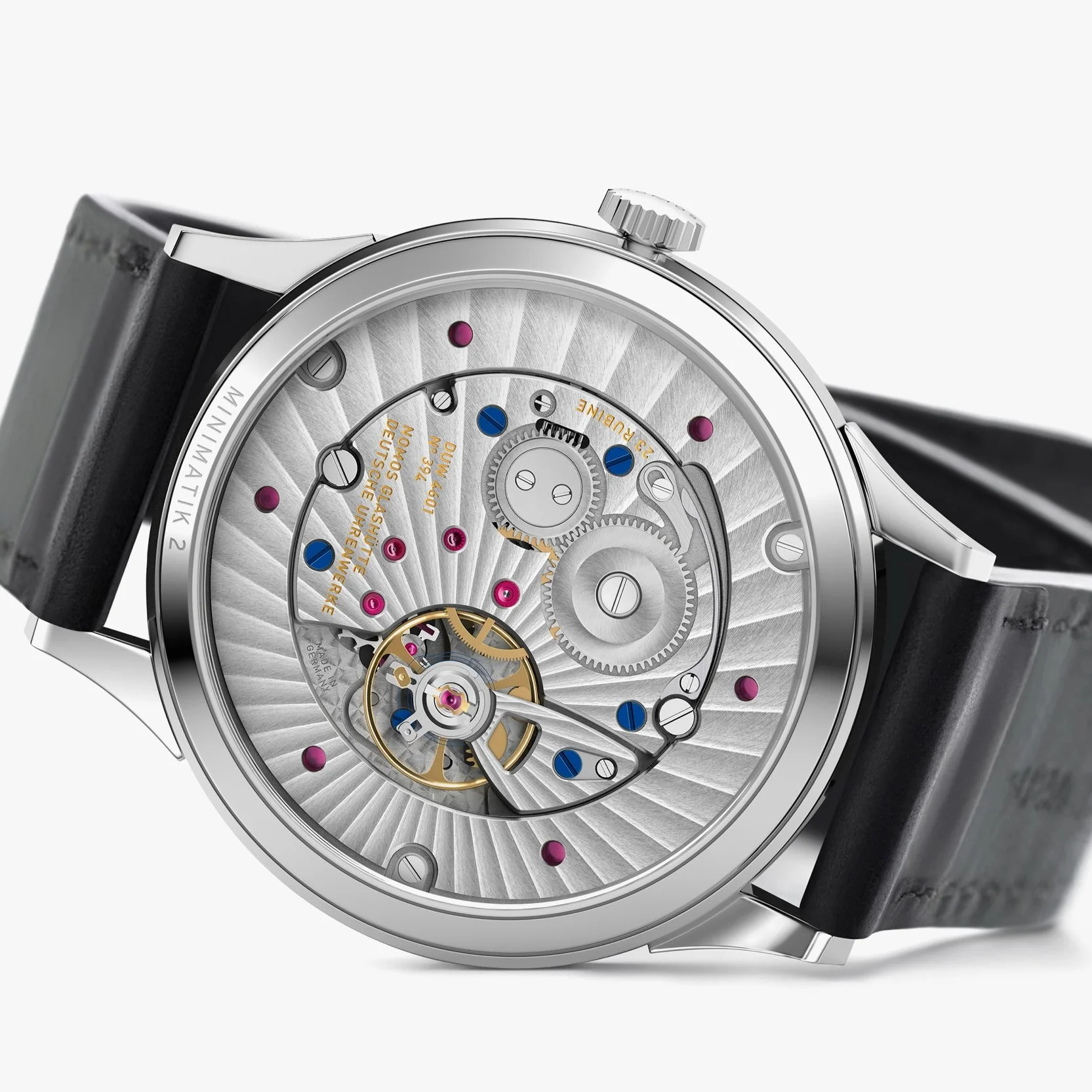 Minimatik Date 39mm - White Silver-Plated on Leather Strap - Image 6