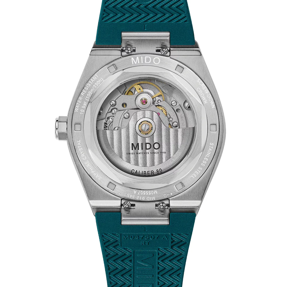 Multifort 8 One Crown 40mm - Green on Rubber Strap - Image 3