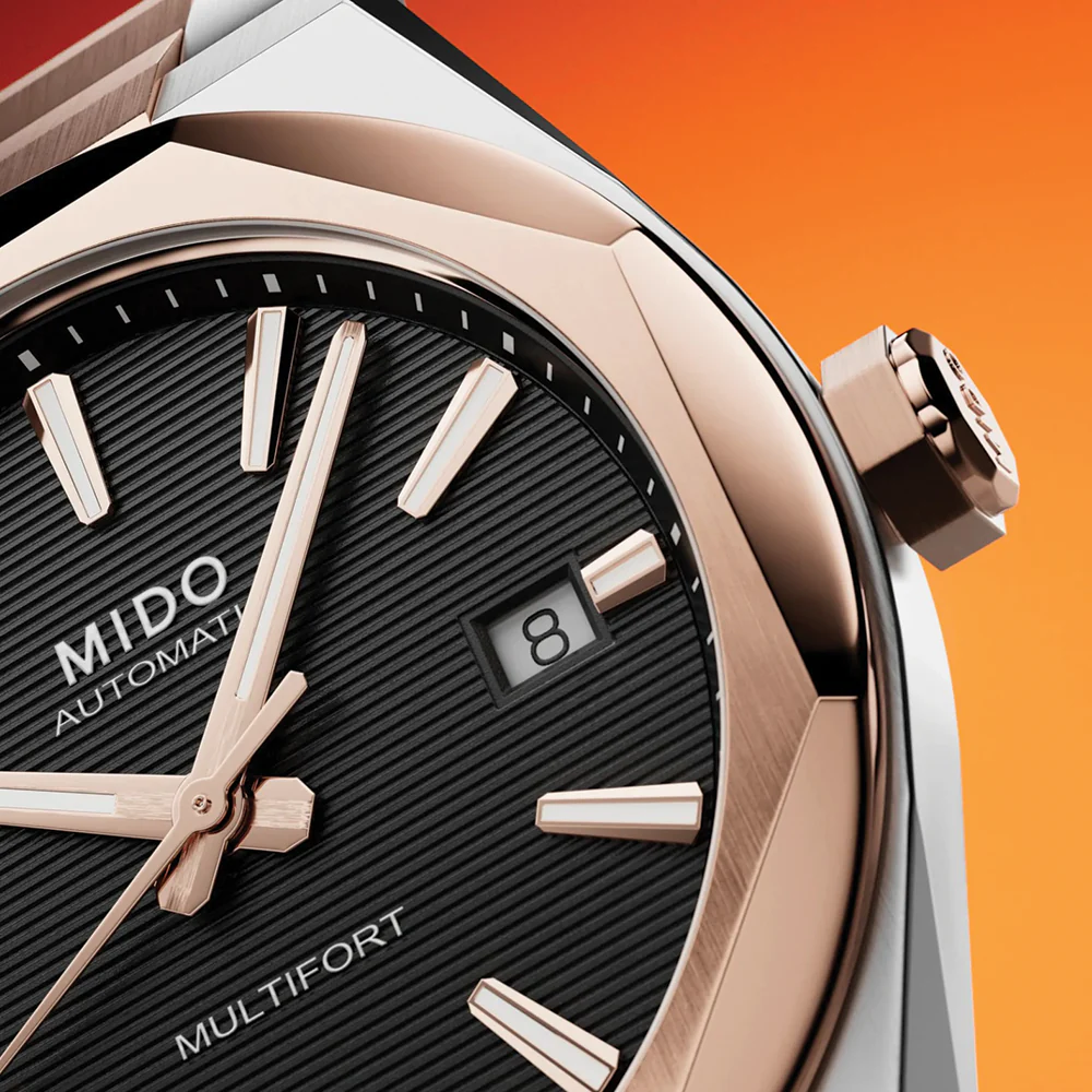 Multifort 8 One Crown Rose Gold PVD Two-Tone 40mm - Black on Bracelet - Image 4
