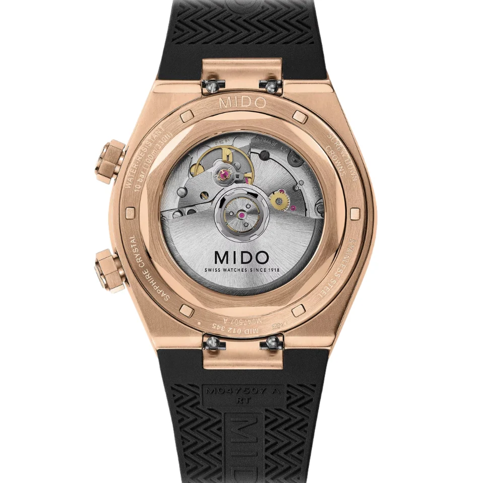 Multifort 8 Two Crowns Automatic Gold-Tone 40mm - Black on Rubber Strap - Image 5