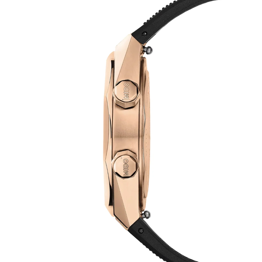 Multifort 8 Two Crowns Automatic Gold-Tone 40mm - Black on Rubber Strap - Image 6