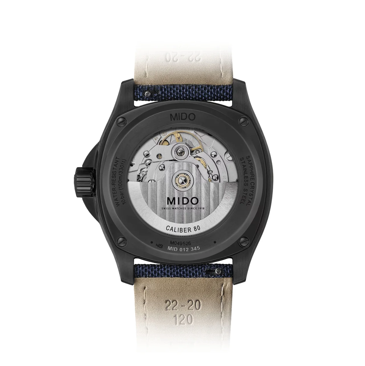 Multifort TV Big Date Black PVD Automatic 40mm - Blue on Fabric Strap - Image 5