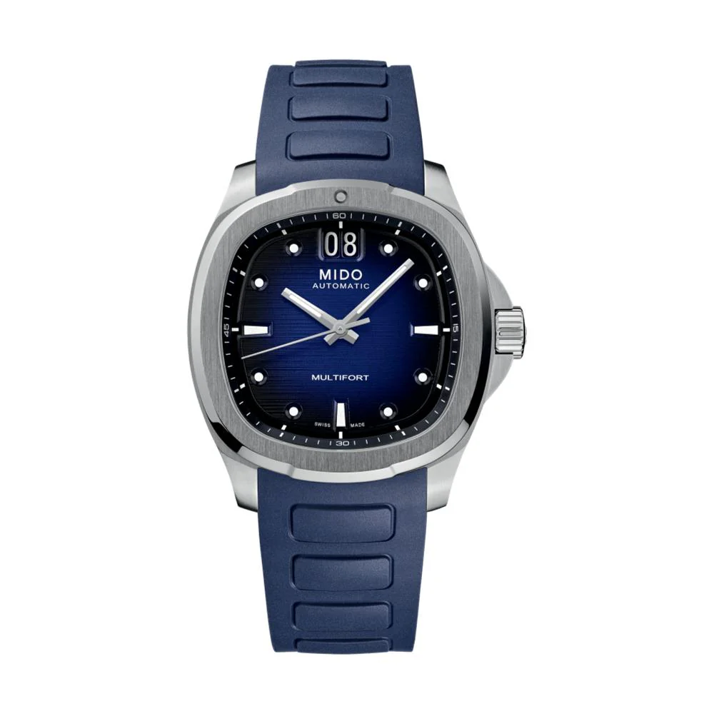 Multifort TV Big Date 40mm - Blue on Rubber Strap