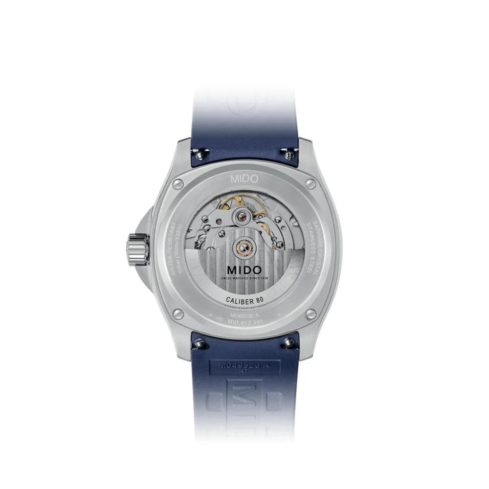 Multifort TV Big Date 40mm - Blue on Rubber Strap - Image 3