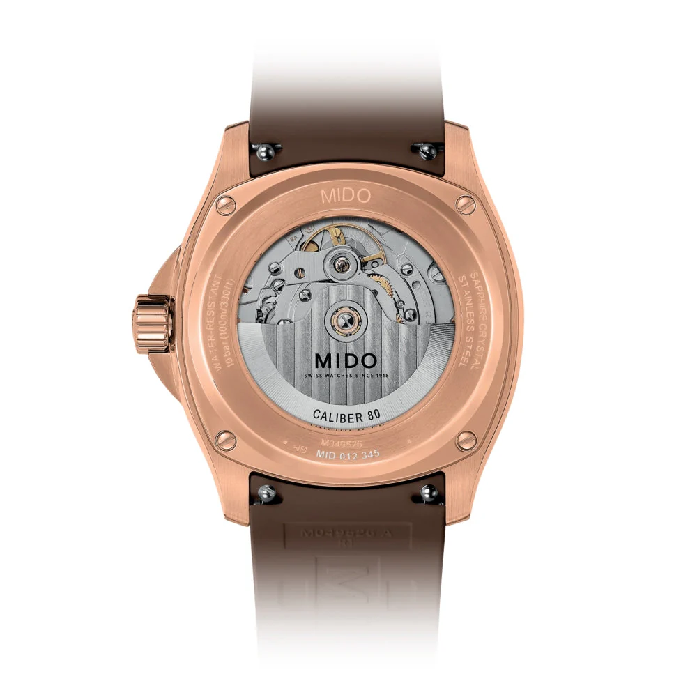 Multifort TV Big Date Rose Gold-Tone 40mm - Brown on Rubber Strap - Image 2