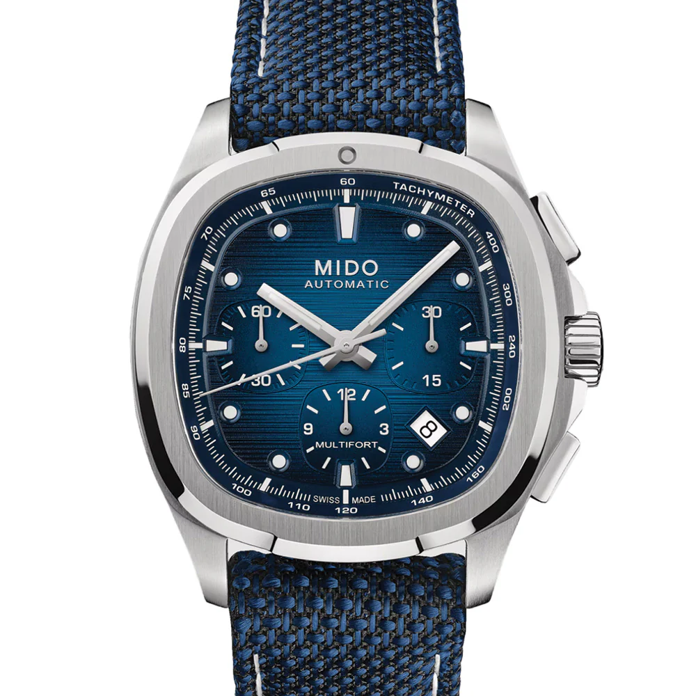 Multifort TV Chronograph Special Edition 42mm - Blue on Bracelet w/ Extra Fabric Strap - Image 2