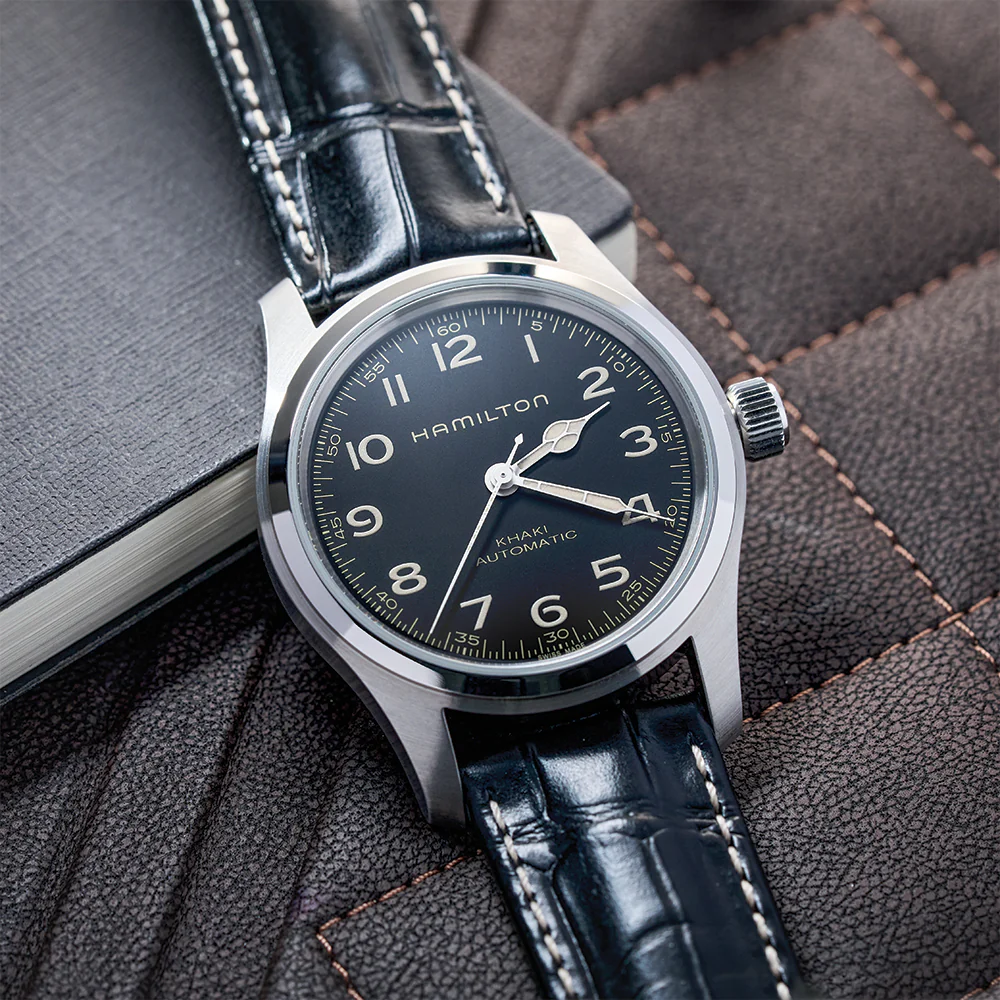 Khaki Field Murph Bundle 42mm - Black on Leather Strap with Extra Bracelet - Image 5