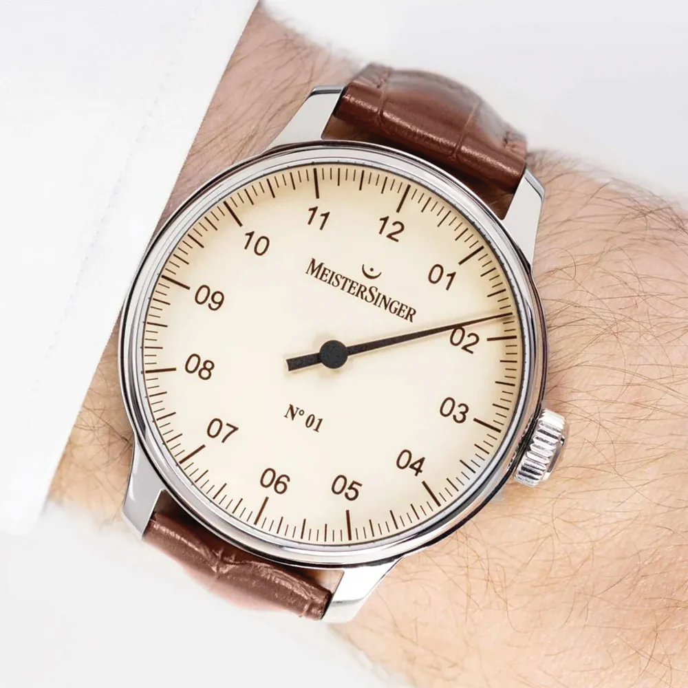 №01 43mm - Ivory on Leather Strap - Image 3