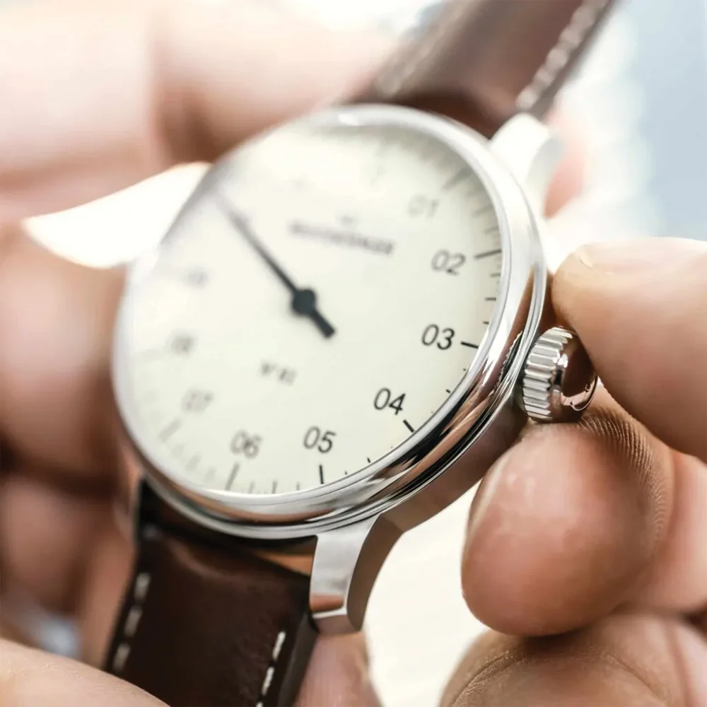 №01 43mm - Ivory on Leather Strap - Image 4