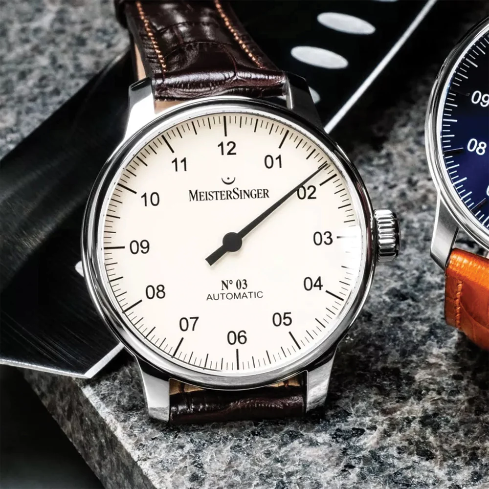 №03 43mm - Ivory on Leather Strap - Image 2