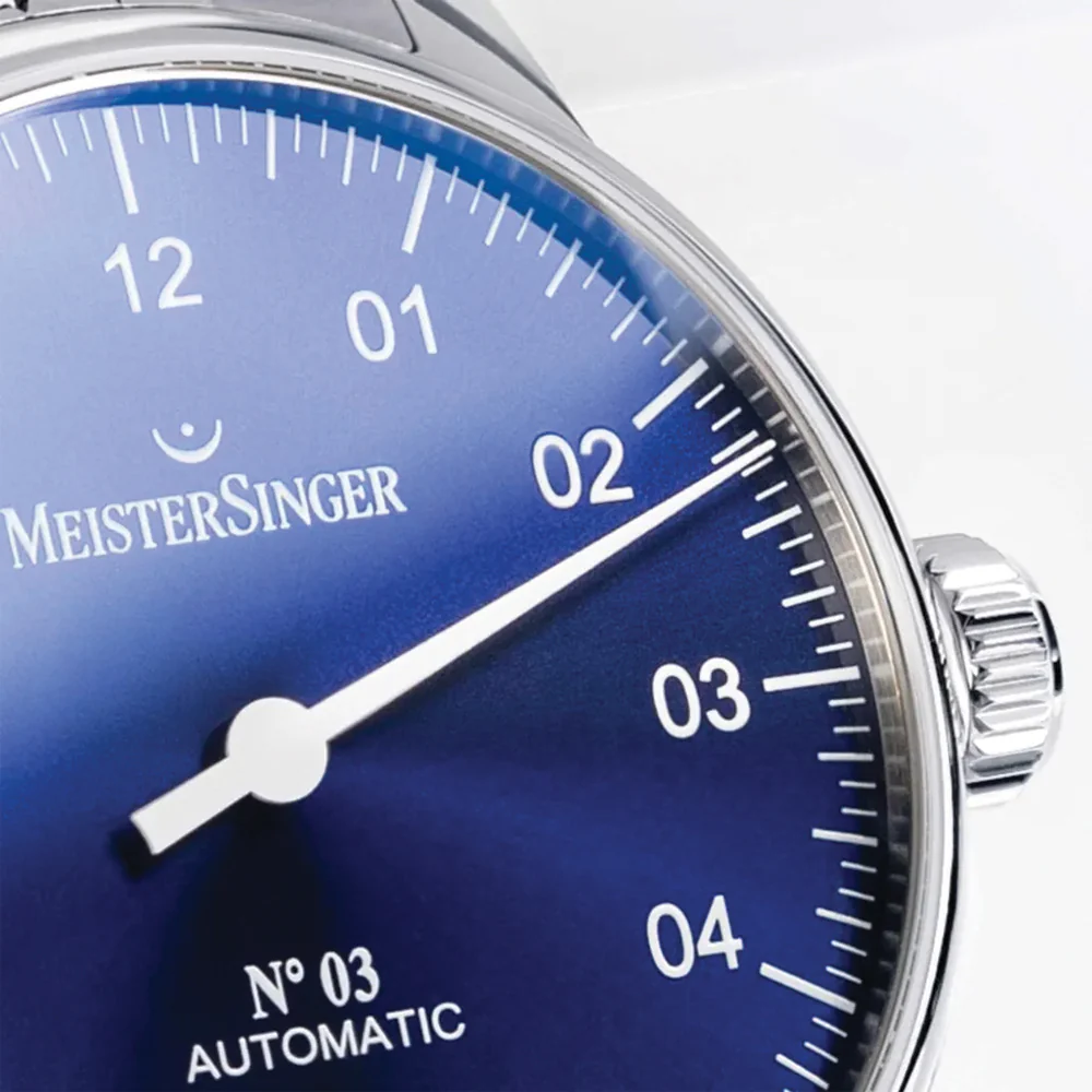№03 38mm - Sunburst Blue on Leather Strap - Image 4