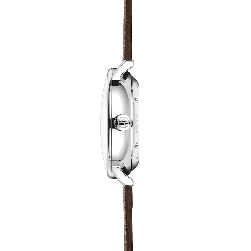 Naos Automatic 38mm - White on Dark Brown Leather Strap - Image 7