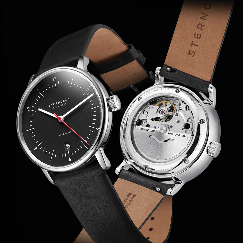 Naos Automatic 38mm - Black on Leather Strap - Image 6