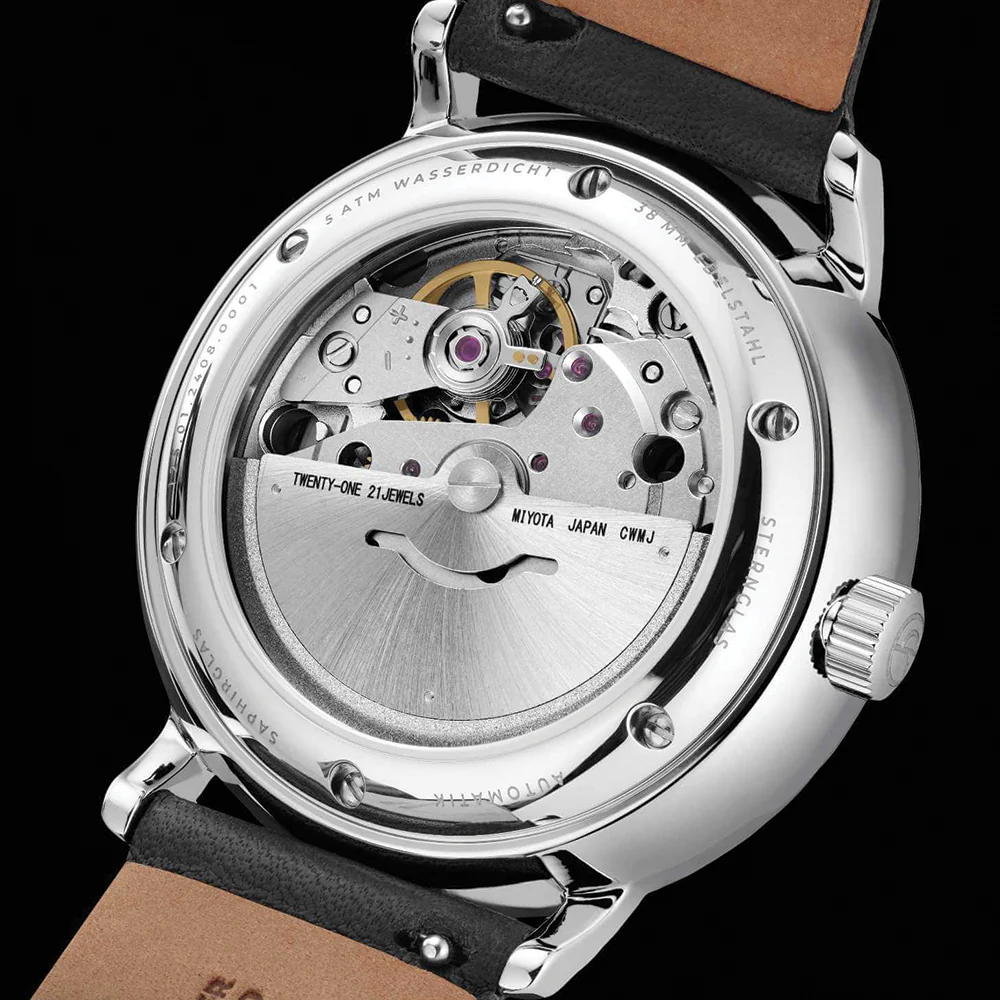 Naos Automatic 38mm - Black on Leather Strap - Image 8