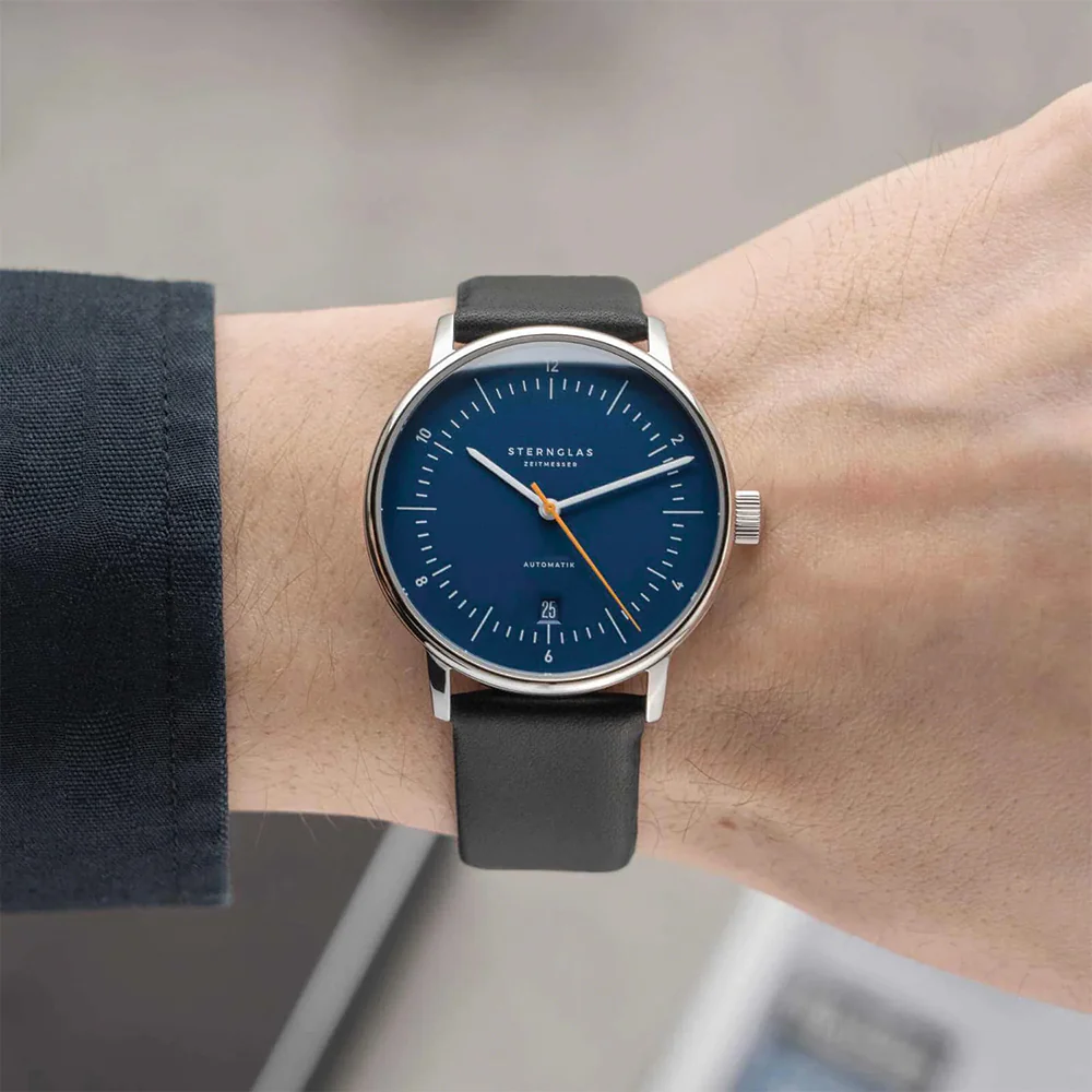 Naos Automatic 38mm - Blue on Leather Strap - Image 3