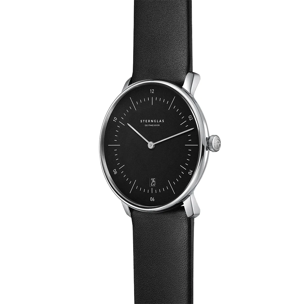 Naos Quartz 38mm - Black on Leather Strap - Image 5