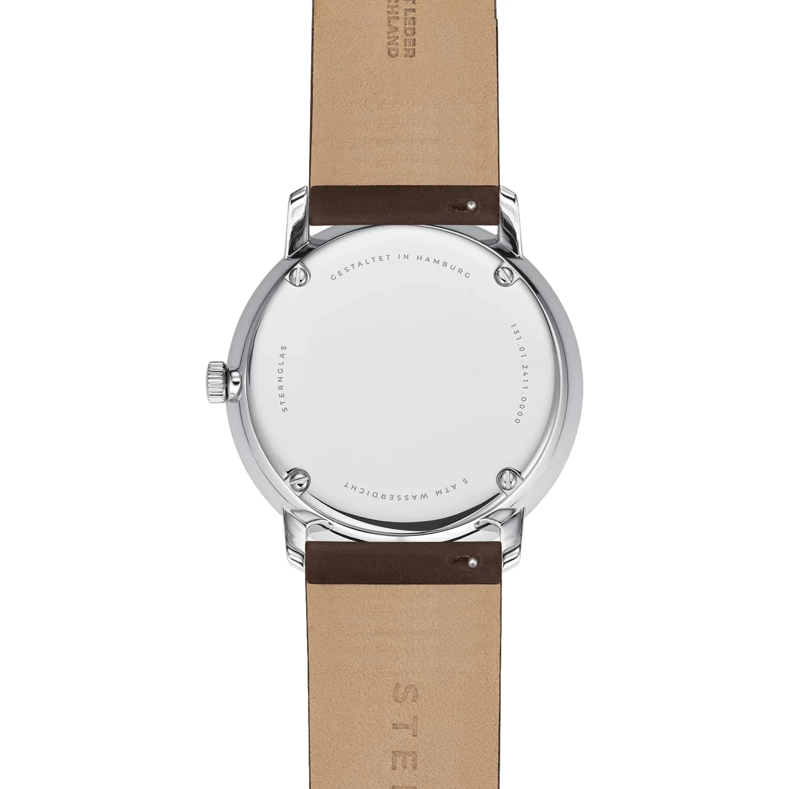 Naos Quartz 38mm - White on Dark Brown Leather Strap - Image 6
