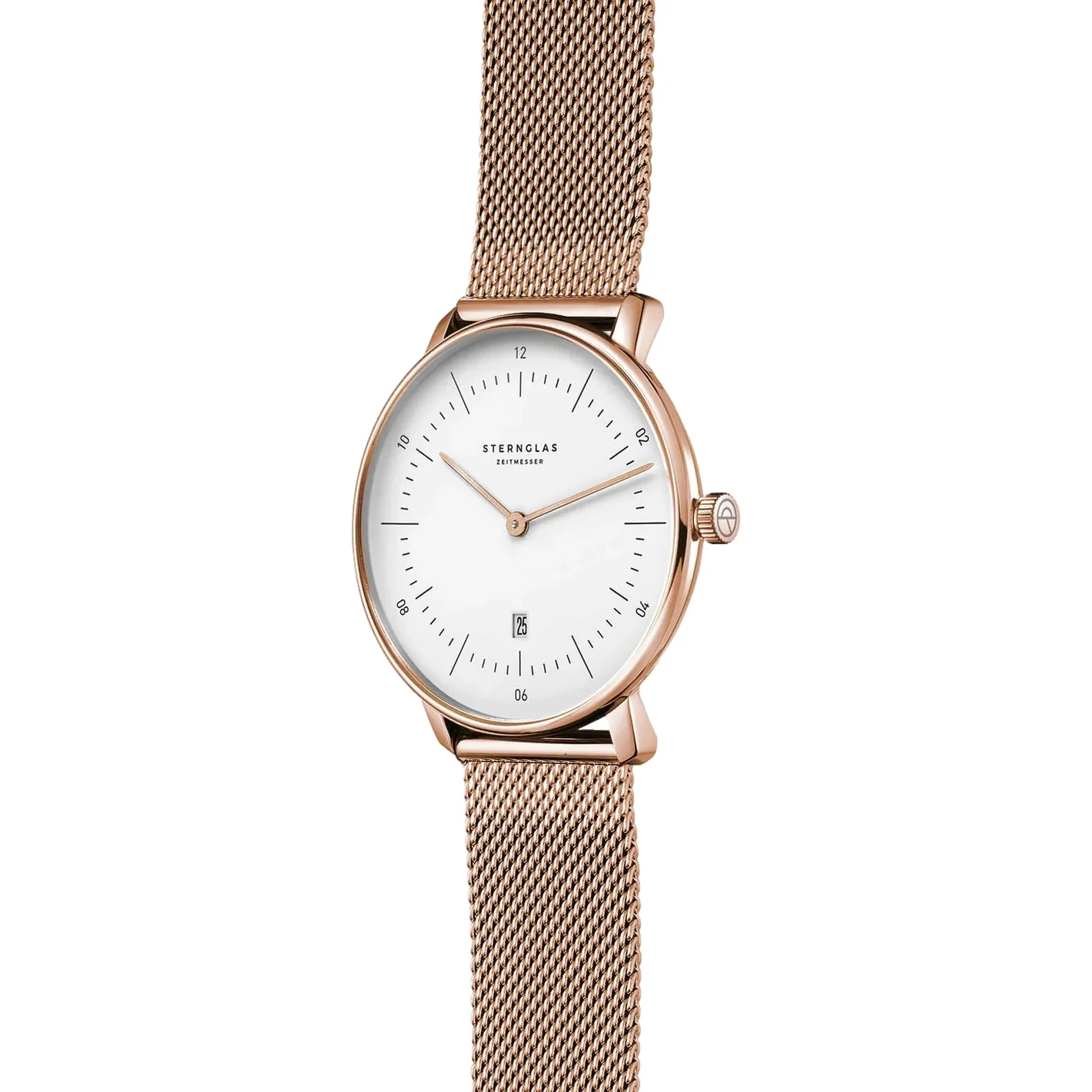 Naos XS Quartz Rose Gold PVD 33mm - White on Bracelet - Image 4