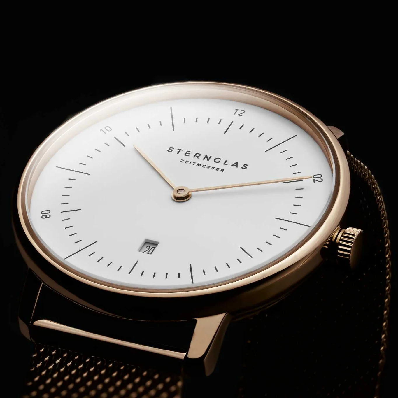 Naos XS Quartz Rose Gold PVD 33mm - White on Bracelet - Image 5