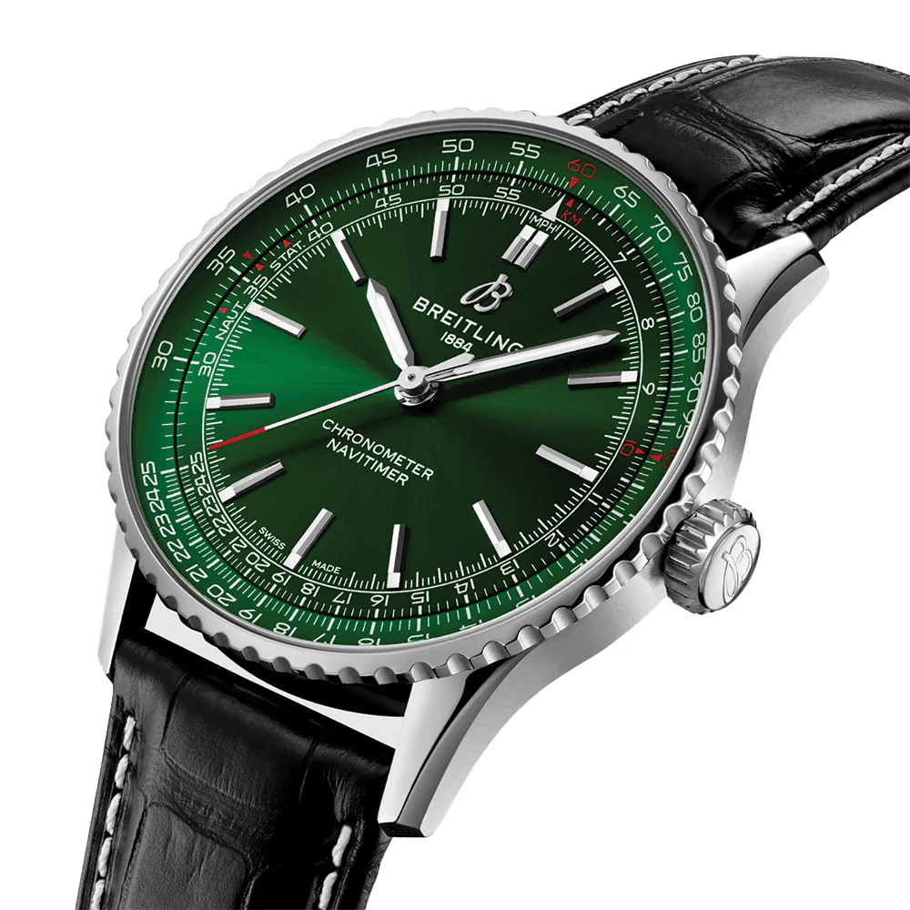 Navitimer Automatic 41mm - Green on Leather Strap - Image 2