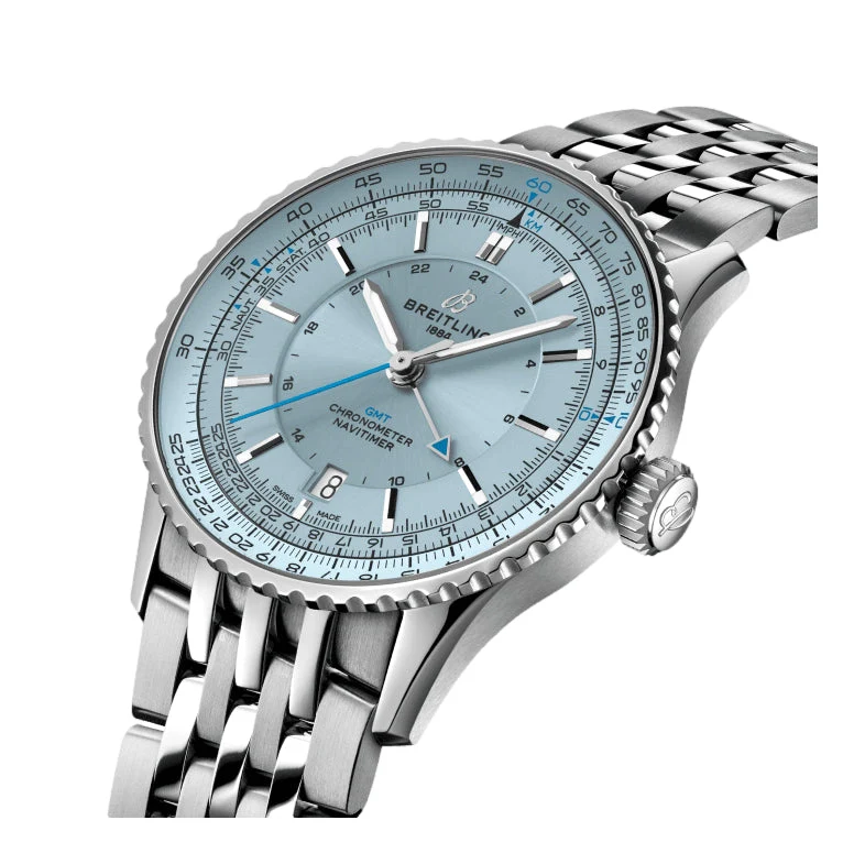Navitimer Automatic GMT 41mm - Light Blue on Bracelet - Image 2