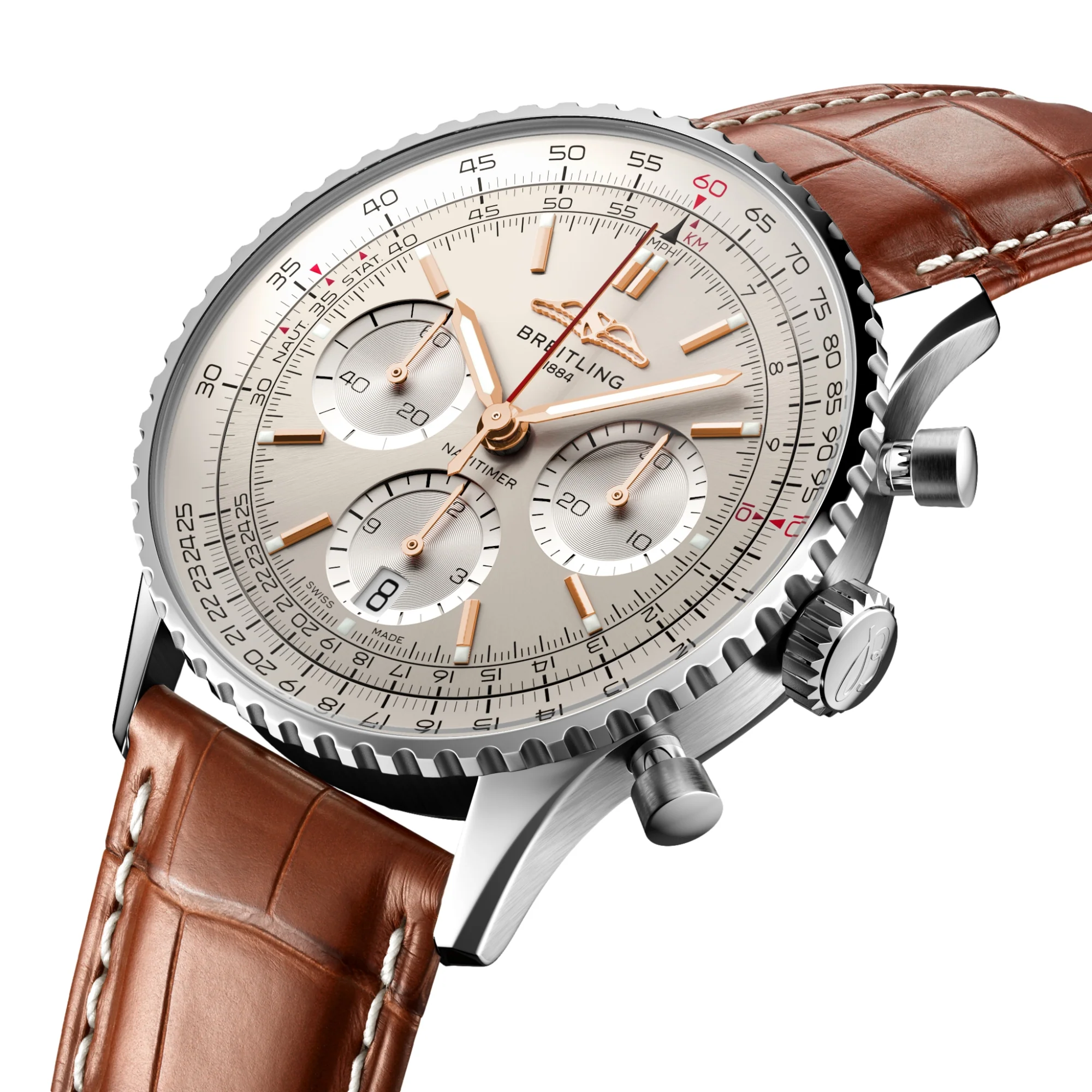 Navitimer B01 Chronograph 41mm - Cream on Leather Strap - Image 4