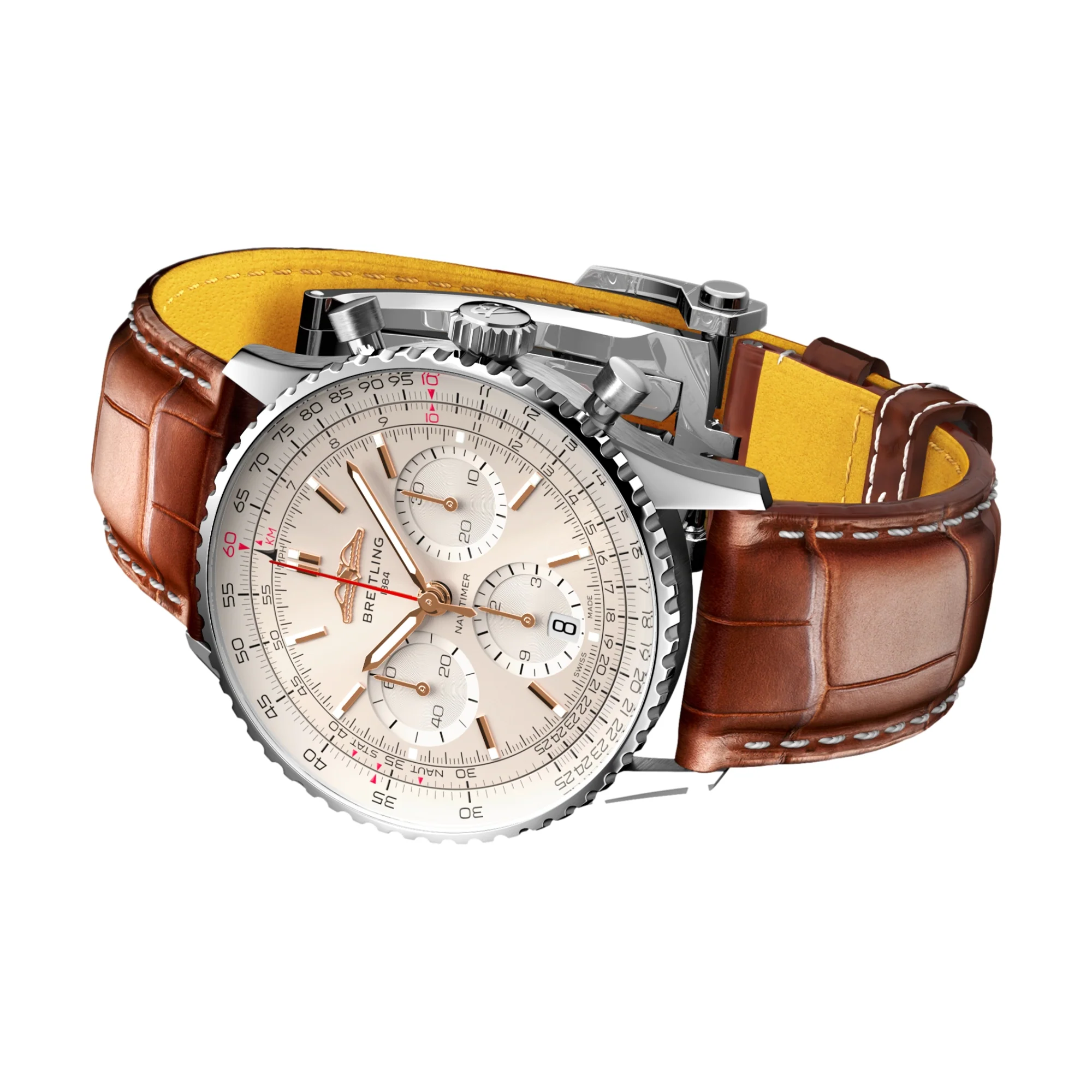 Navitimer B01 Chronograph 41mm - Cream on Leather Strap - Image 6