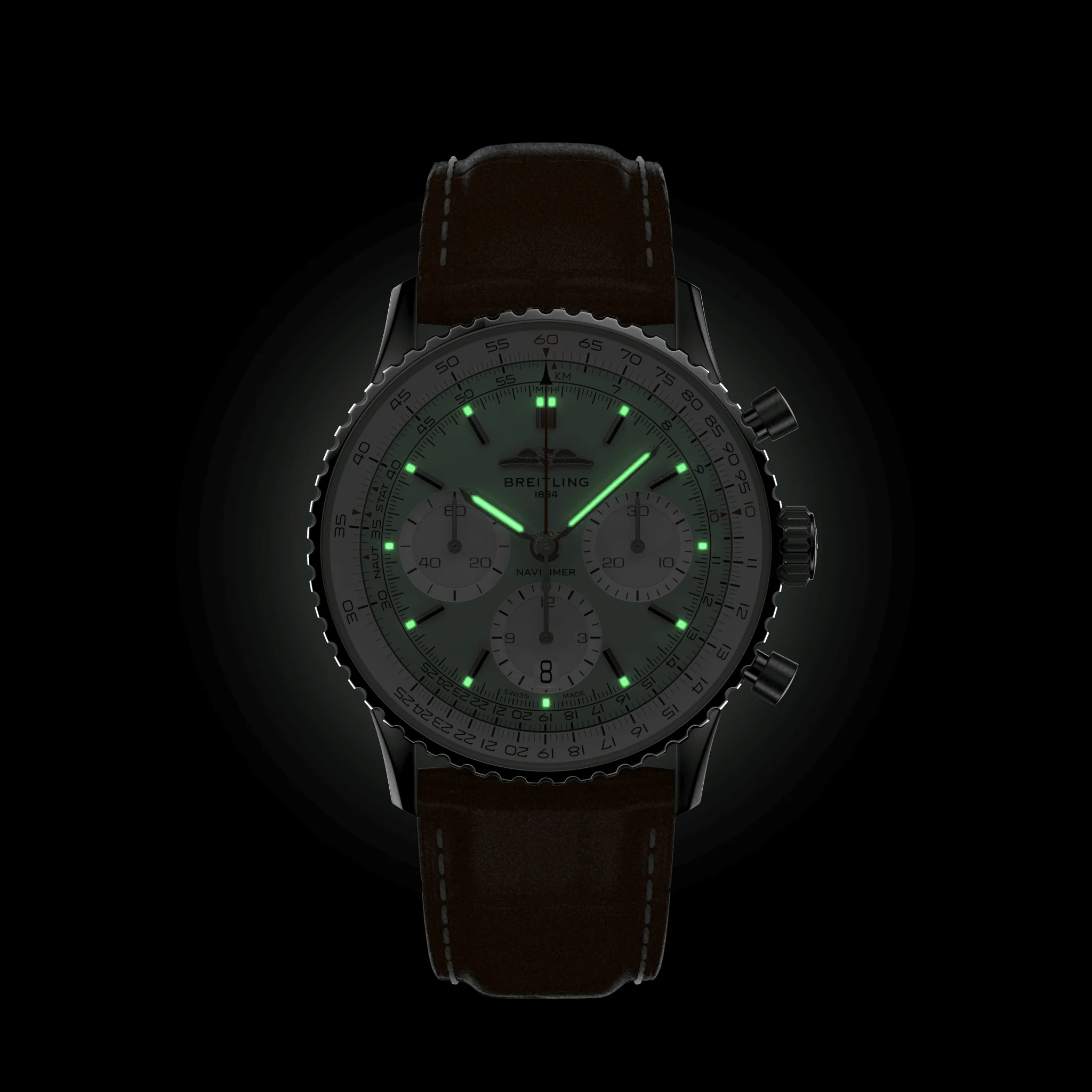 Navitimer B01 Chronograph 41mm - Mint Green on Leather Strap - Image 5