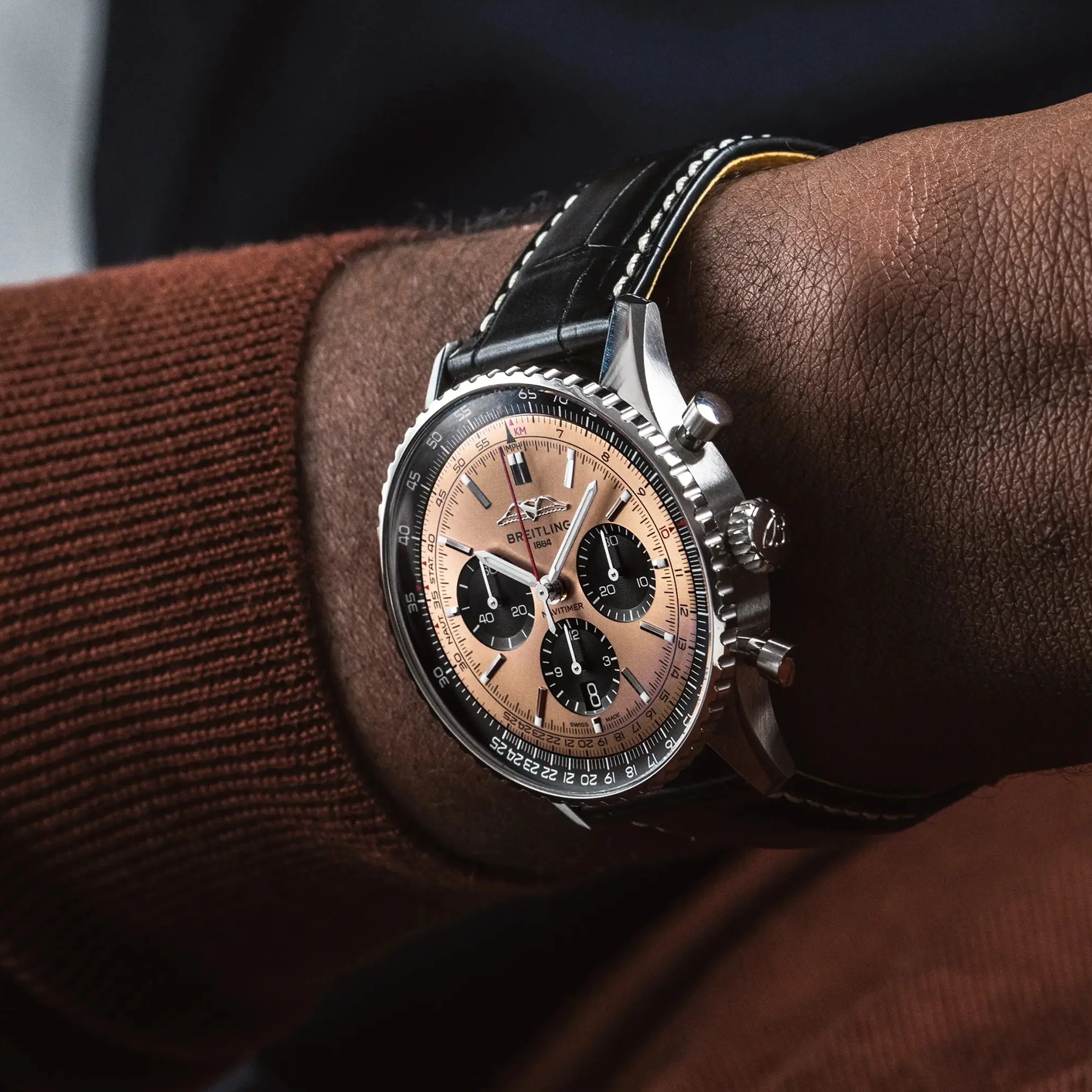 Navitimer B01 Chronograph 43mm - Copper on Leather Strap - Image 3