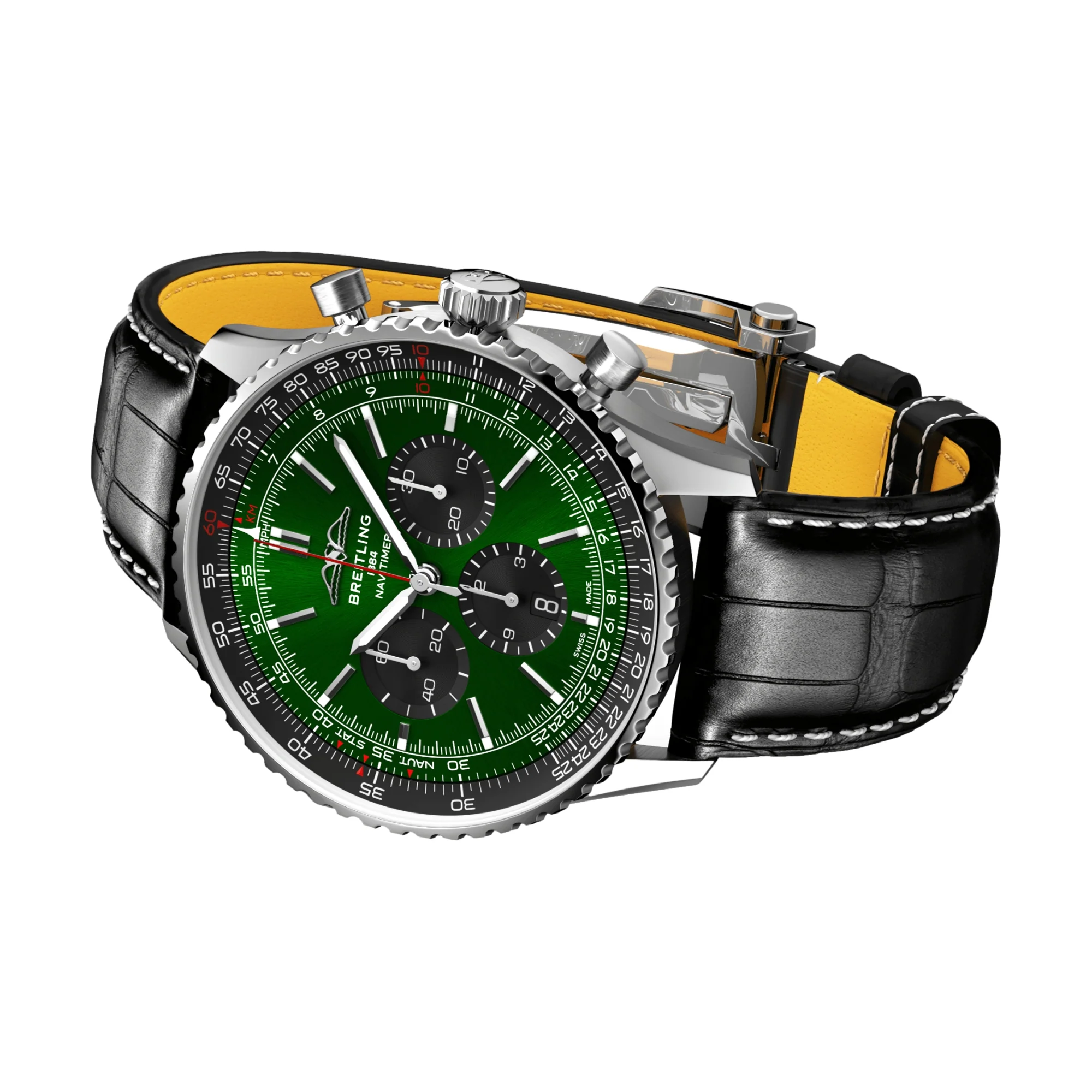Navitimer B01 Chronograph 46mm - Green on Leather Strap - Image 3