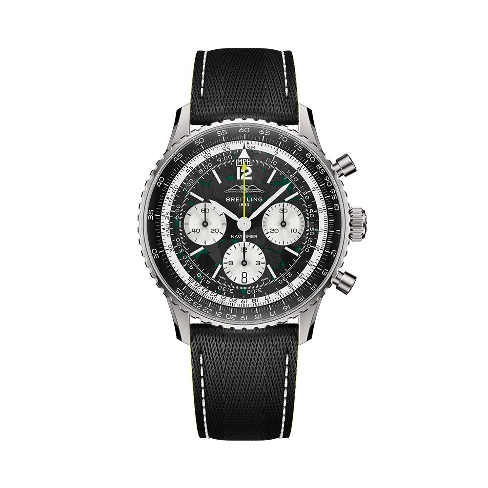 Navitimer B01 Chronograph Aston Martin Aramco Formula One™ Team Limited Edition 43mm - Black on Leather Strap