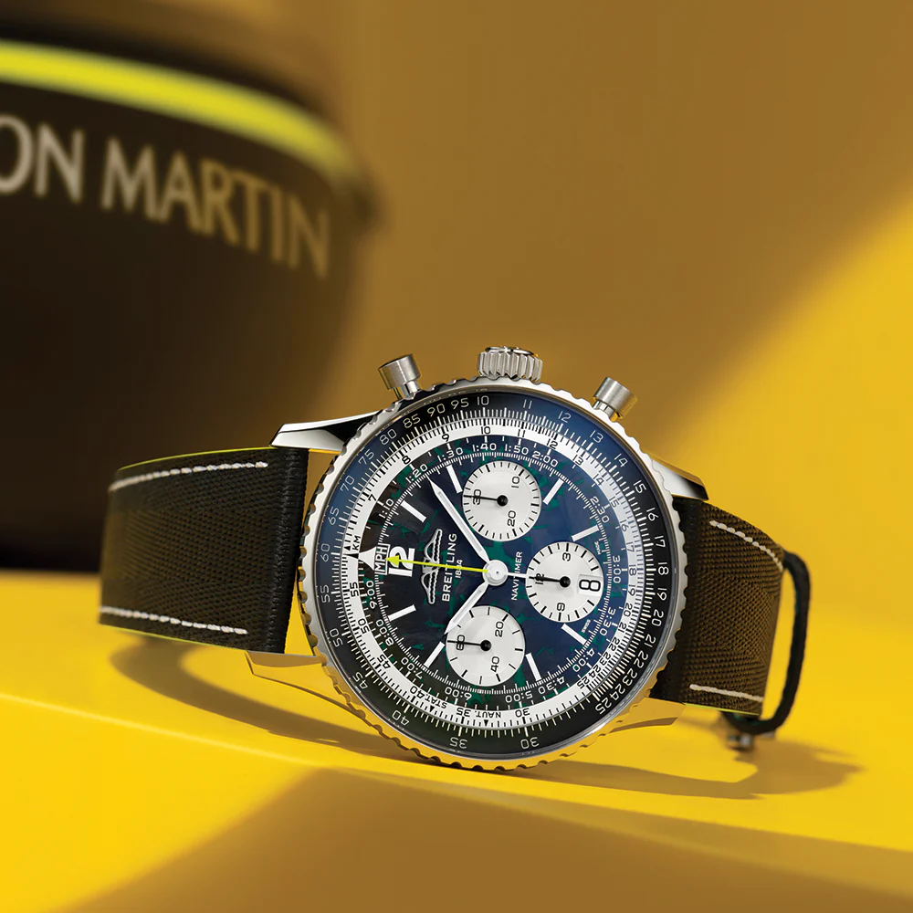 Navitimer B01 Chronograph Aston Martin Aramco Formula One™ Team Limited Edition 43mm - Black on Leather Strap - Image 2