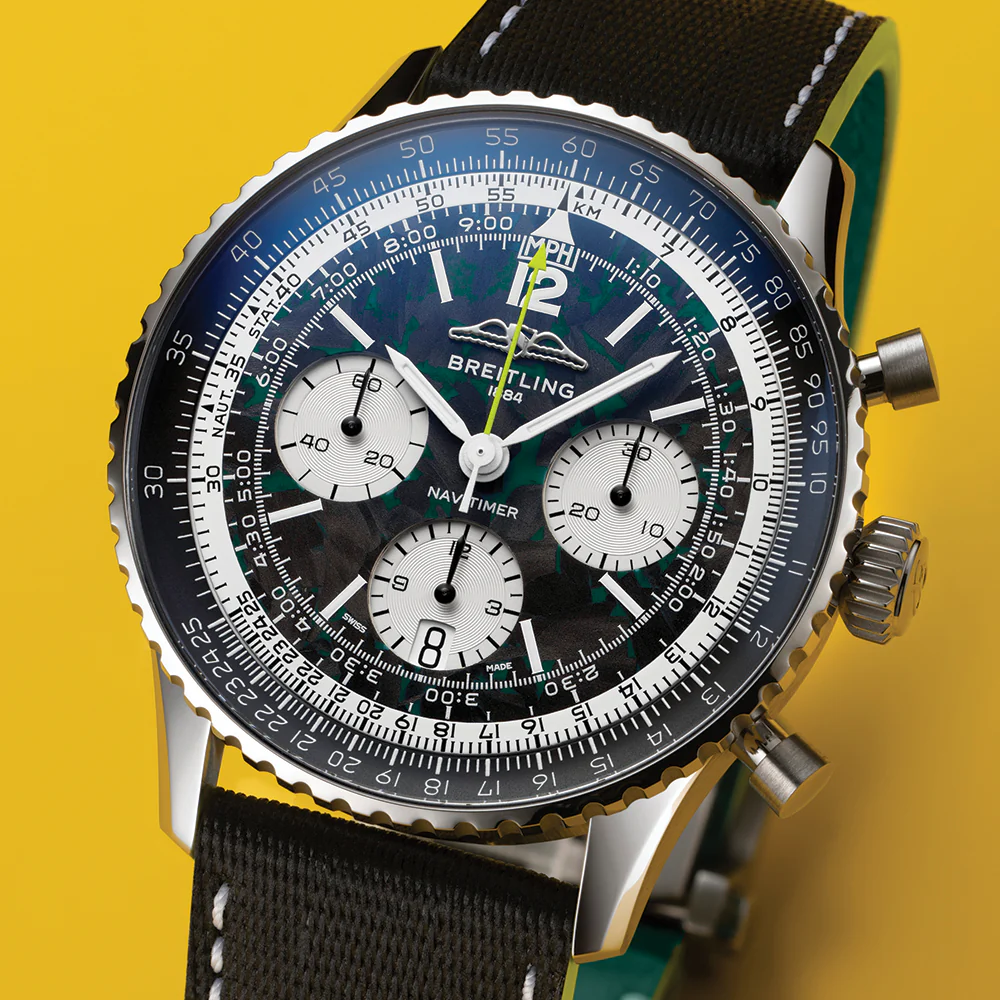 Navitimer B01 Chronograph Aston Martin Aramco Formula One™ Team Limited Edition 43mm - Black on Leather Strap - Image 4