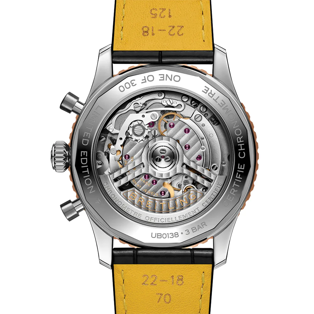 Navitimer B01 Chronograph Limited Edition Steel and 18k Red Gold 43mm - Black on Leather Strap - Image 4