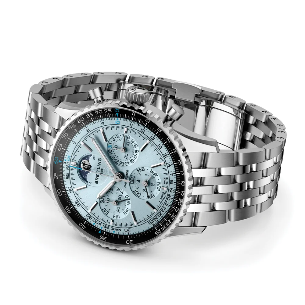 Navitimer B19 Chronograph Perpetual Calendar 43mm - Blue on Bracelet - Image 3