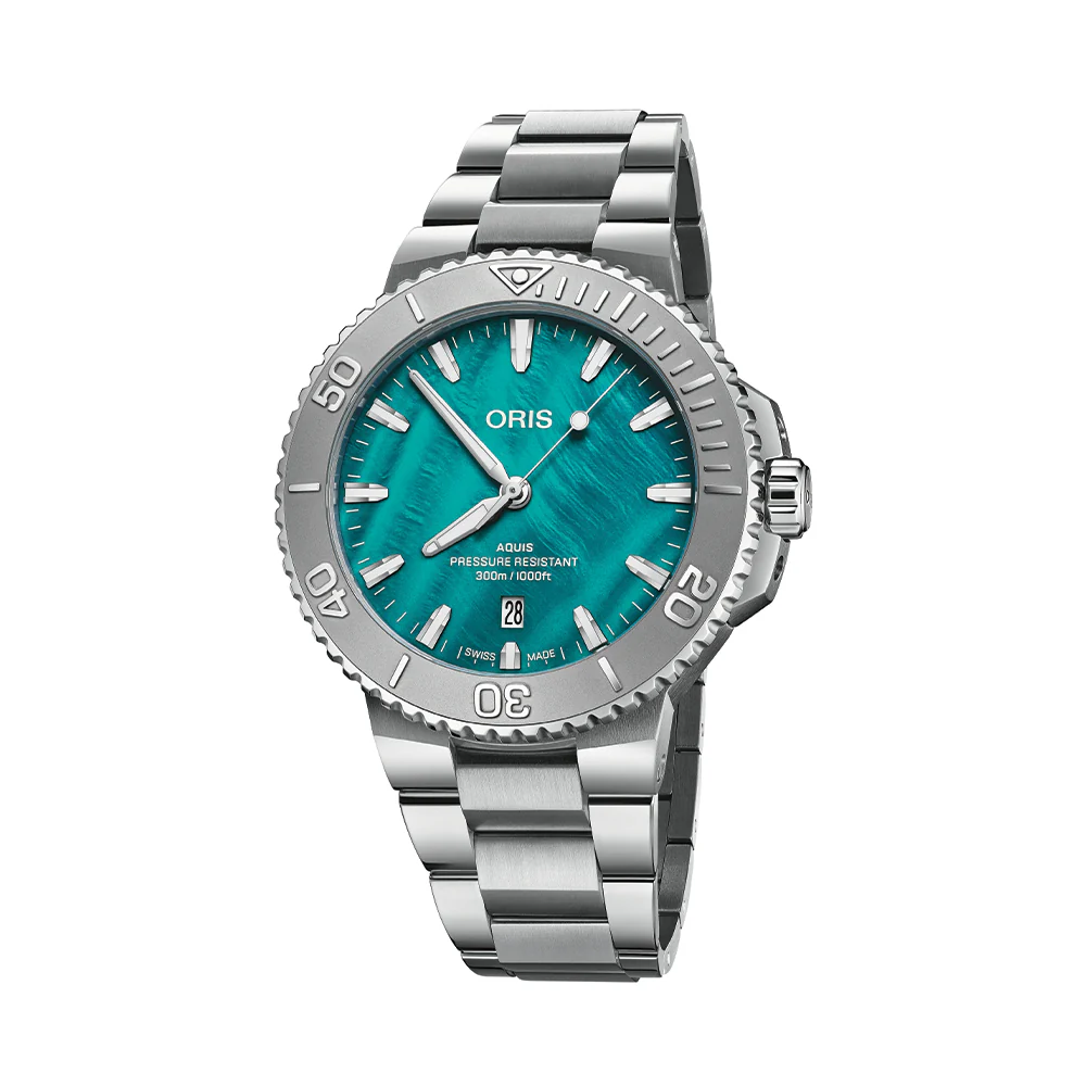 New York Harbor Limited Edition II 43.5mm - Aqua Green Mother of Pearl on Rubber Strap and Bracelet - Image 7