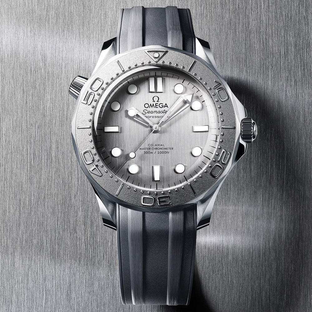 Seamaster Diver 300M Titanium Bezel 42mm - Grey on Rubber Strap - Image 2