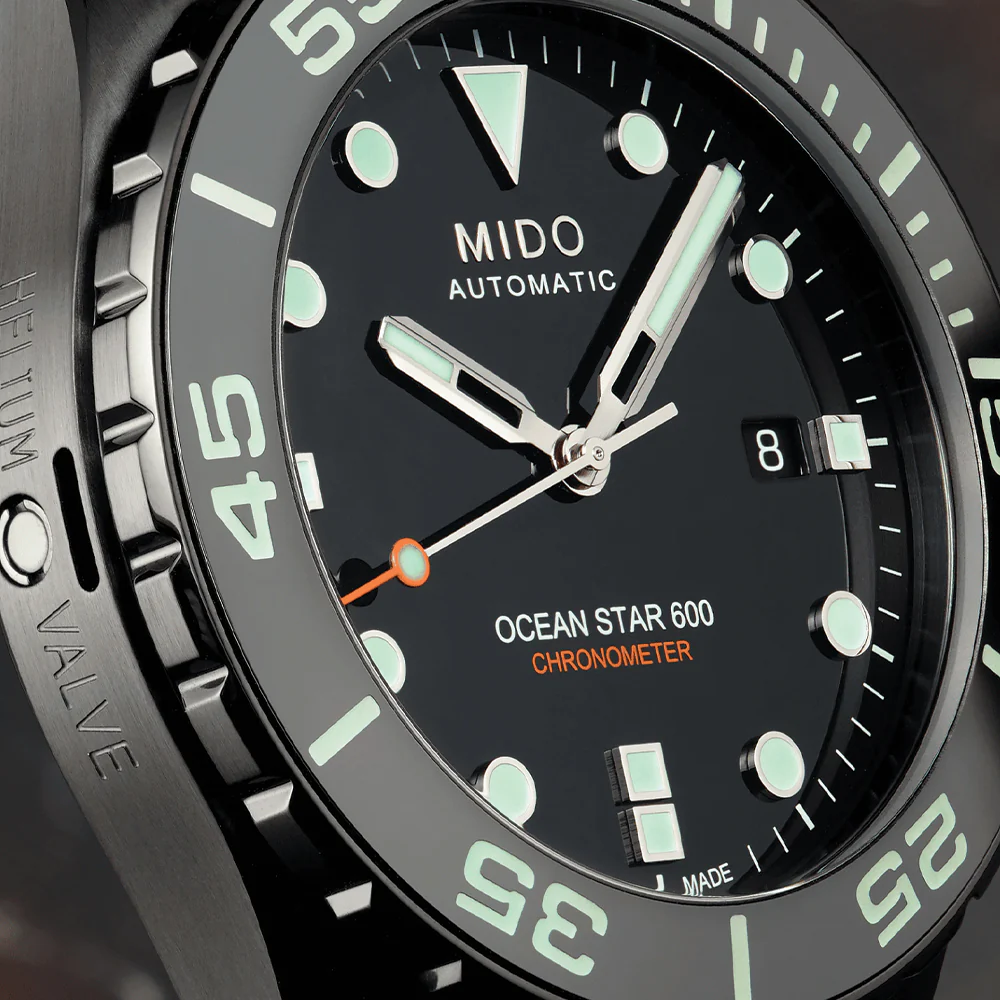 Ocean Star 600 Chronometer DLC - Black on Bracelet w/ Additional Rubber Strap - Image 4