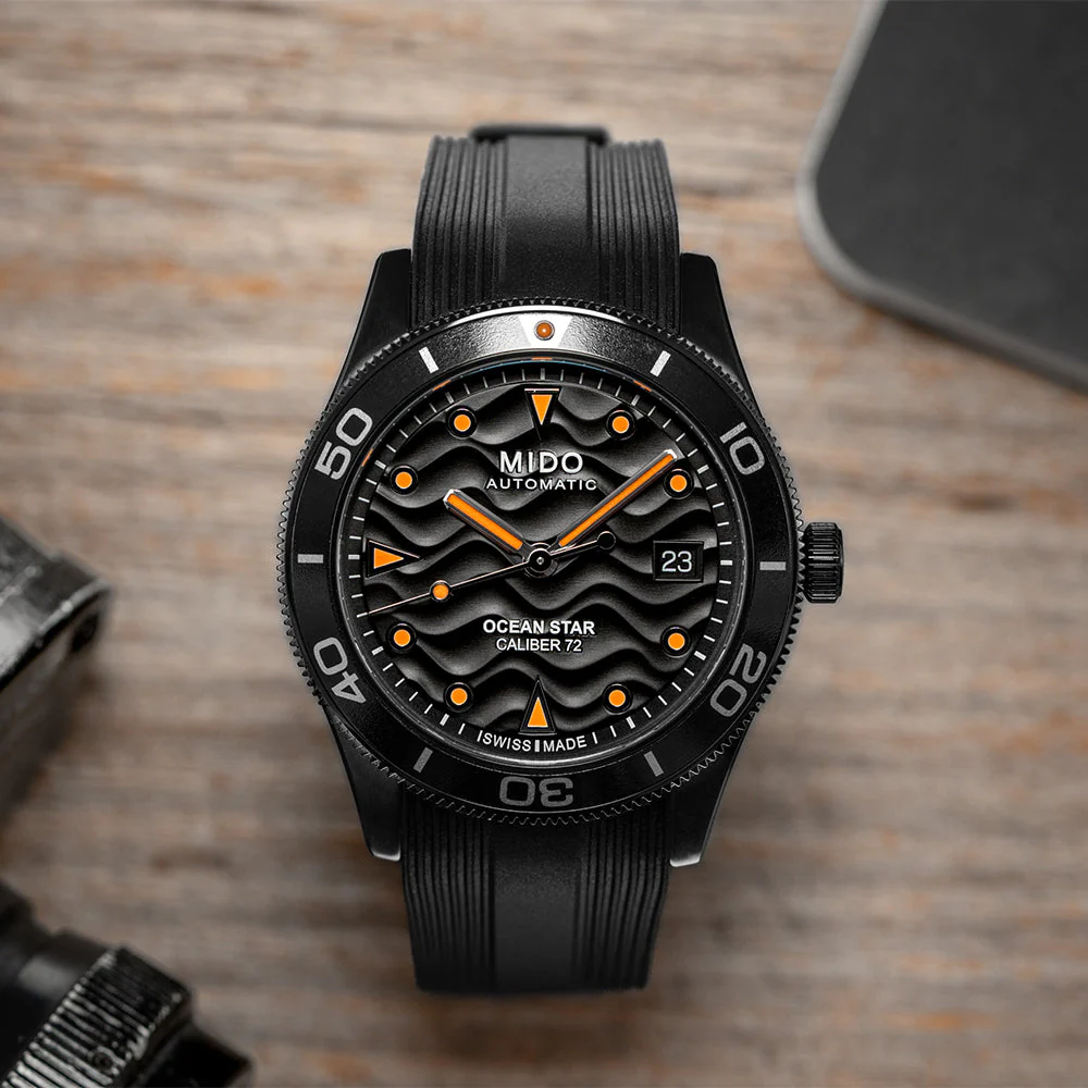 Ocean Star Black PVD 39mm - Black on Rubber Strap - Image 2