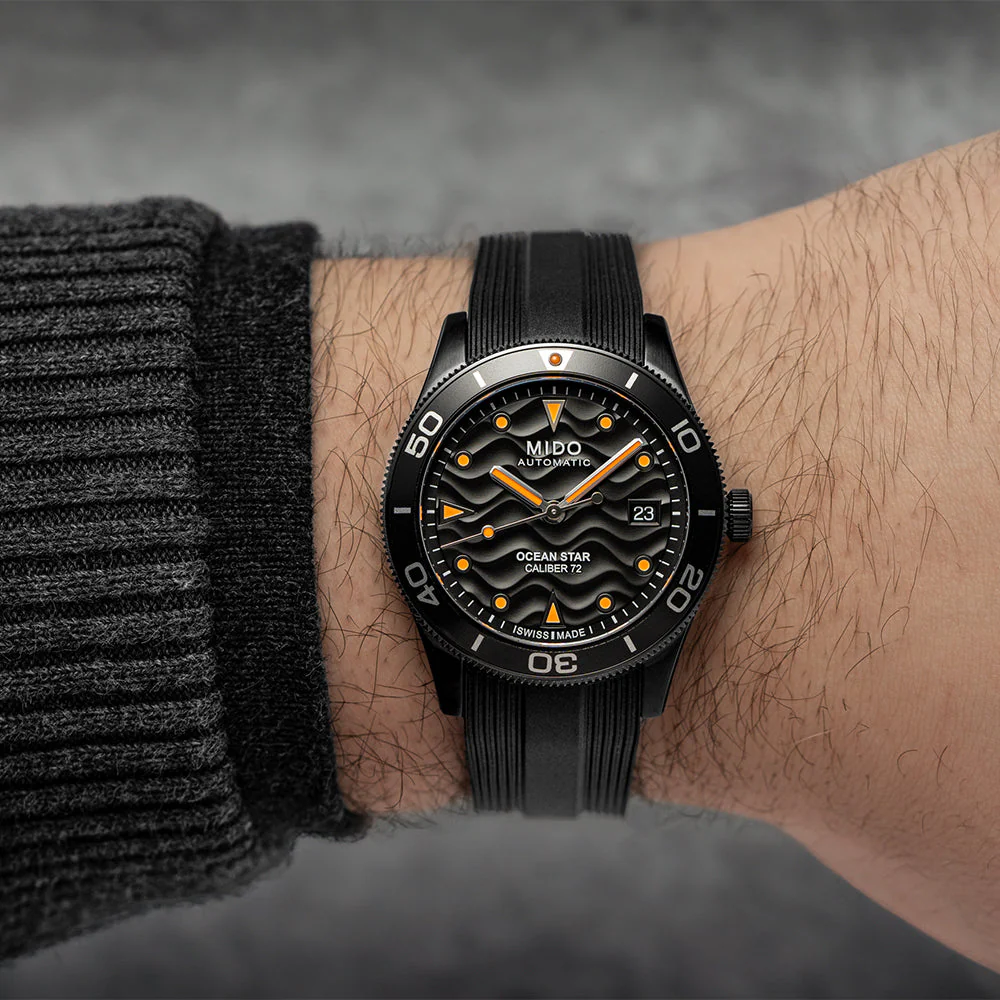 Ocean Star Black PVD 39mm - Black on Rubber Strap - Image 3