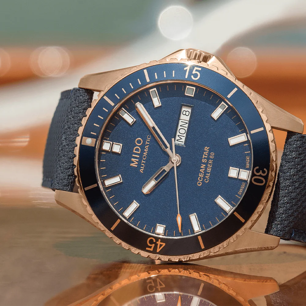 Ocean Star Captain 42.5mm - Blue on Fabric Strap - Image 2