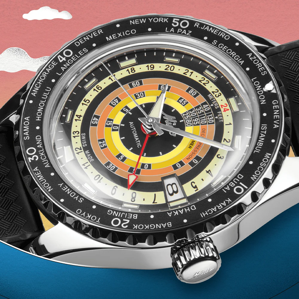 Ocean Star Decompression Worldtimer 40.5mm - Black on Rubber Strap w/ Additional Bracelet - Image 4